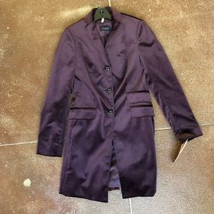 Purple Velvet Jacket Long Knee Length